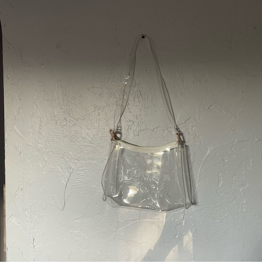 Clear Plastic Transparent Shoulder Baguette Bag Y2K 90s Xenon Lizzie McGuire